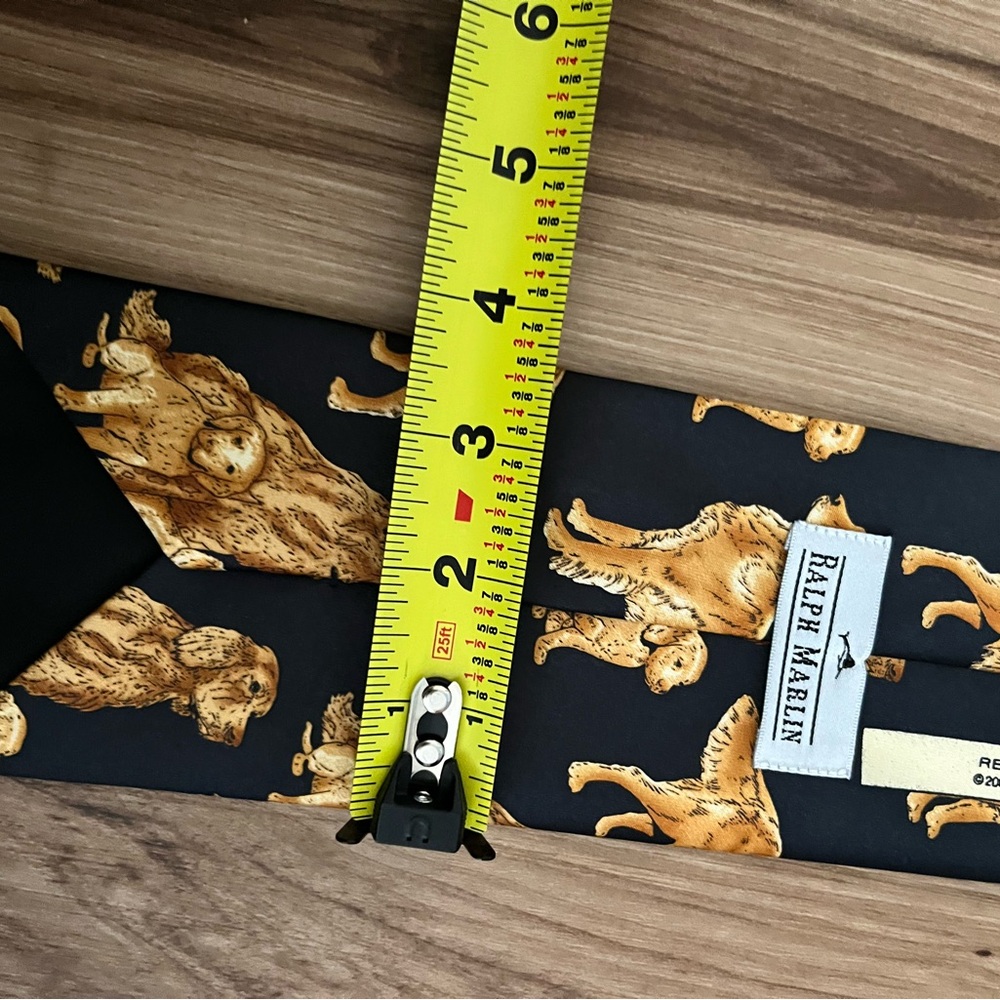 RALPH MARLIN DESIGN RETRIEVER CLUB NECKTIE GOLDEN RETRIEVERS - Picture 3 of 4